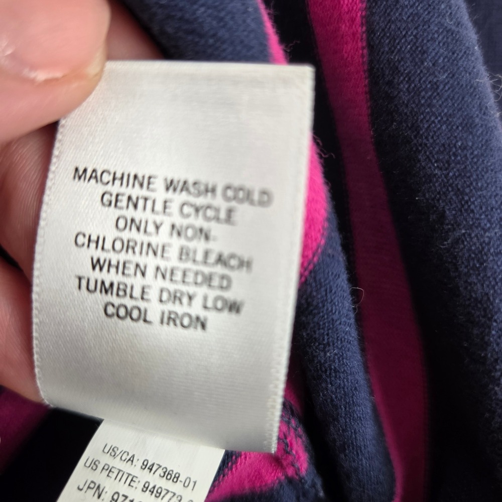Banana Republic Womens Navy Pink Striped Boat Neck 3/4 Sleeve Shift Dress M - Picture 6 of 6